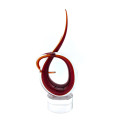 RED FLAME Handmade Abstract Knot Sculpture from Murano Island