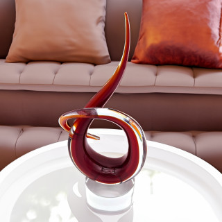 Red Glass Elegant Sculpture
