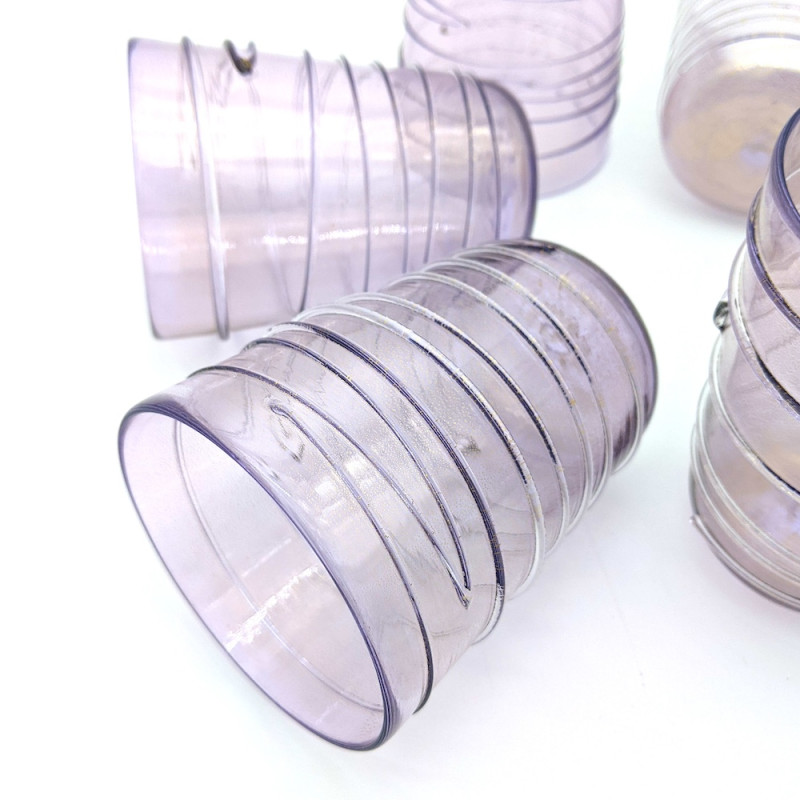 bicchieri a righe in vetro di Murano