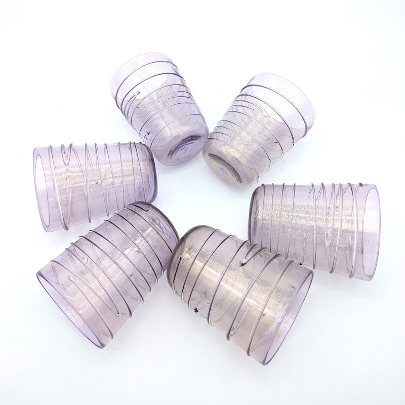 bicchieri in vetro di murano rosa e oro