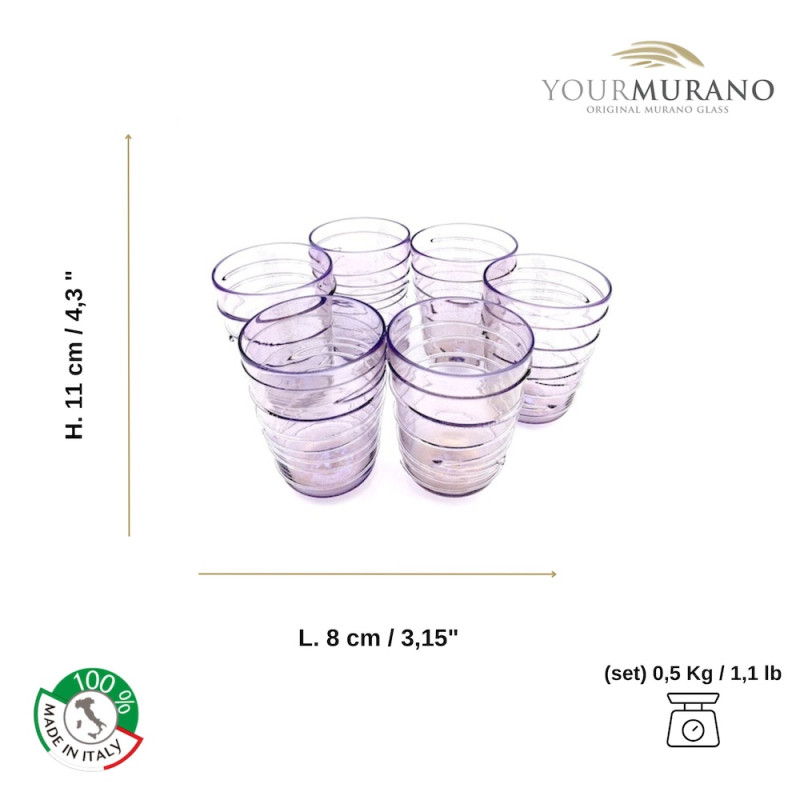 un set di sei bicchieri eleganti e moderni