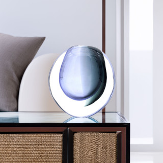 MILA round violet glass vase