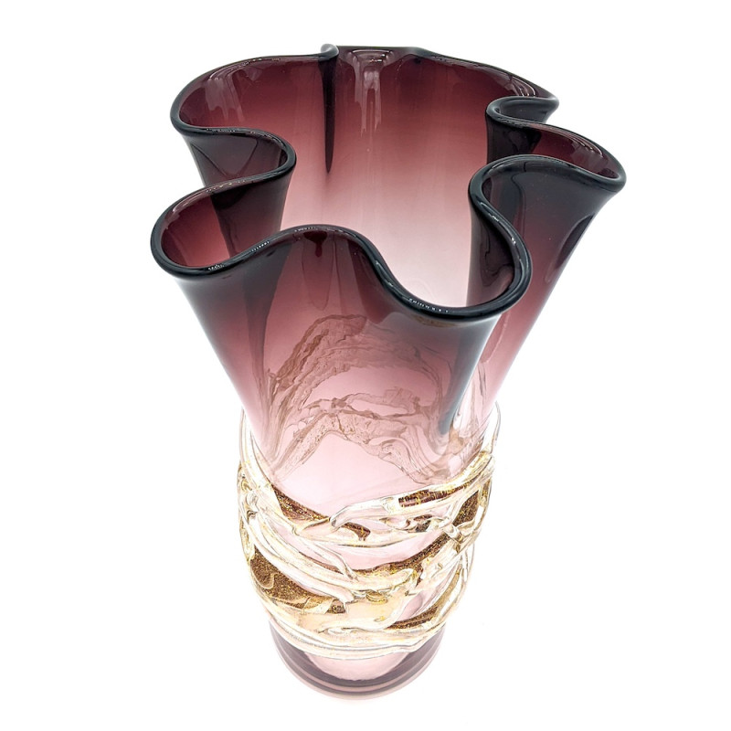 ZEUS Vaso moderno viola e cristallo