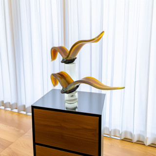 SURFINBIRDS Pair of birds in colorful glass