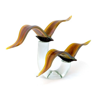 SURFINBIRDS Pair of birds in colorful glass
