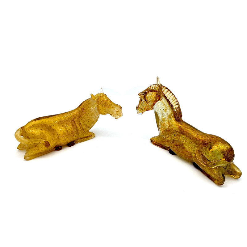 Murano modern figurines of the ox and donkey