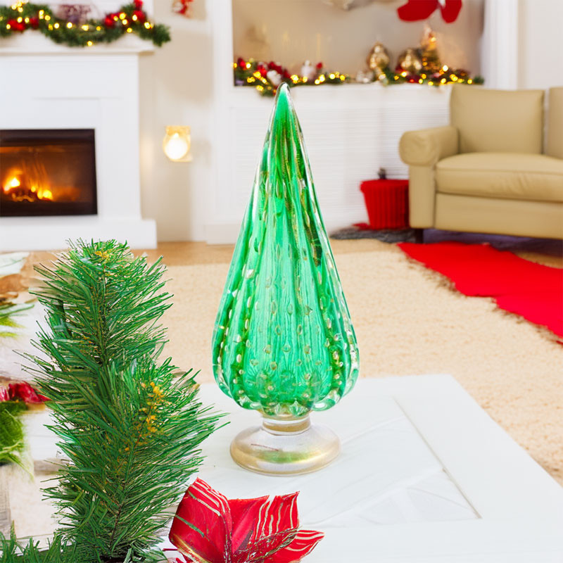 XMAS ALBERO Natalizio verde e oro