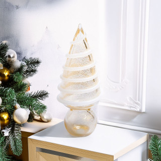 XMAS TREE Gold white details glass sculpture