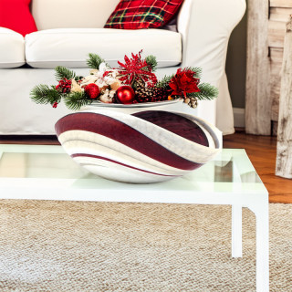 ALTANA red and ivory glass bowl