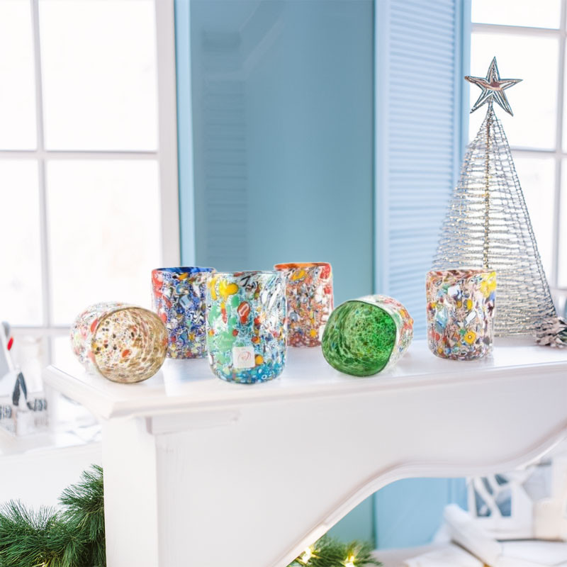 KAIA Sei bicchieri decorati con murrine