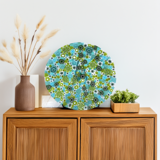 BLOOM Murano Glass Green Plate Made in Italy