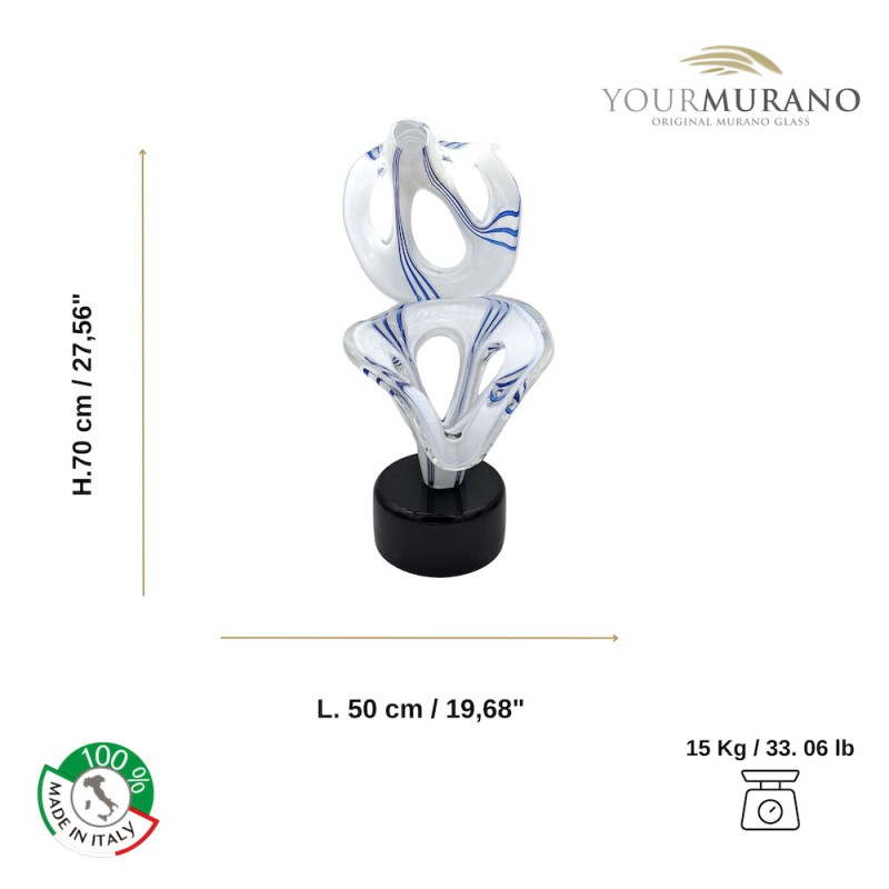 scultura grande e moderna in vetro di Murano