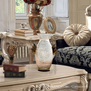 Elegante vaso alto in vetro arredo casa