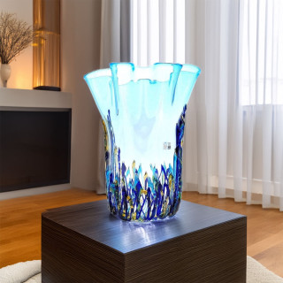 AMALFI tall light blue marine-themed vase