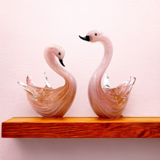 scultura coppia di cigni