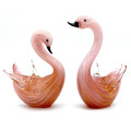 SWANROSE Pink Murano Glass Swan Pair – Luxurious Handmade Sculptures