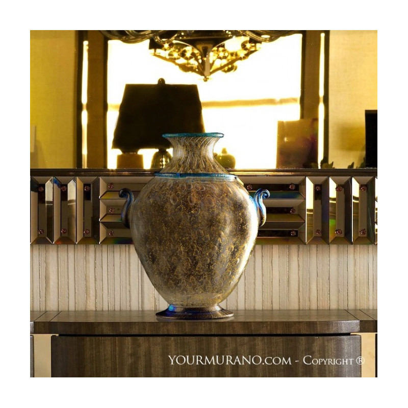 Vaso Vetro e Foglia Oro