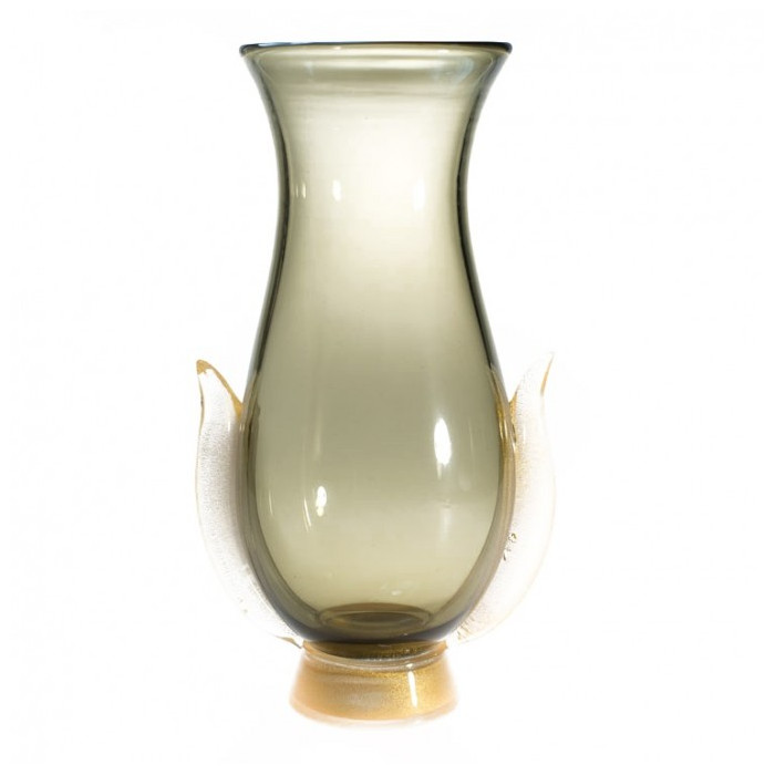 murano glass vase gold 