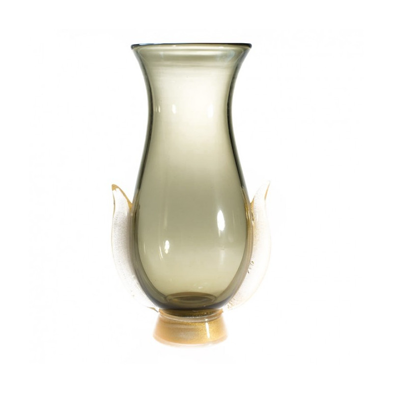 Vaso trasparente in vetro di Murano