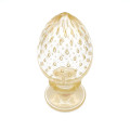 SOLARIS Murano Glass Egg Figure | Gold Crystal