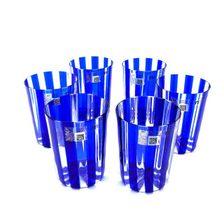 Bicchieri Blu Vetro Murano