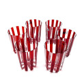 IRIDE RED Handcrafted Murano Tumblers Set of Six Red Crystal Vertical Stripes Glasses