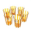 IRIDE AMBER Venetian Murano Glass Tumblers Amber Crystal Stripes