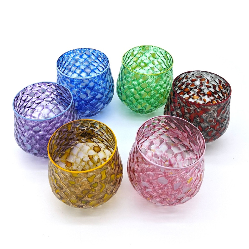 WAVES Set of 6 Multicolor Murano Glass Tumblers – Ballotton Technique