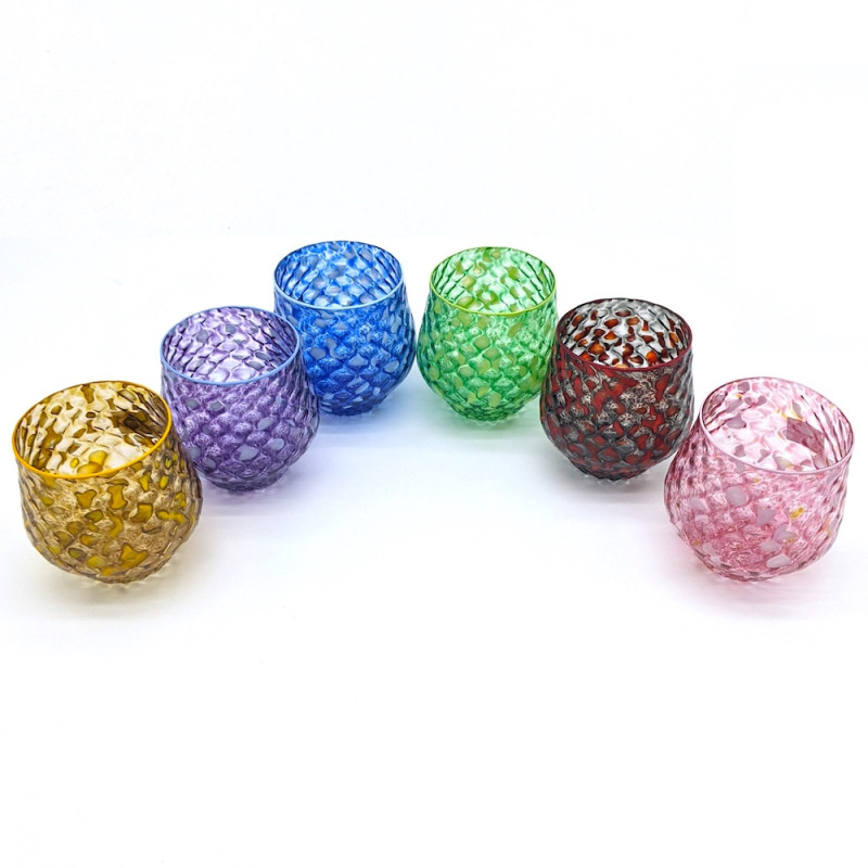 WAVES Set of 6 Multicolor Murano Glass Tumblers – Ballotton Technique