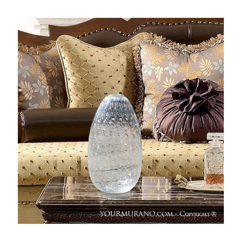 Oval glass vase Made in Italy