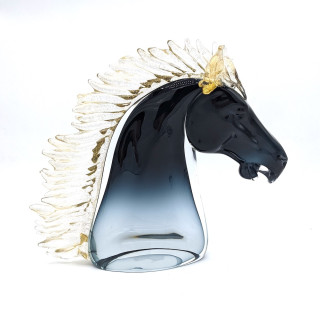 RAOUL big deep blue horse head sculpture