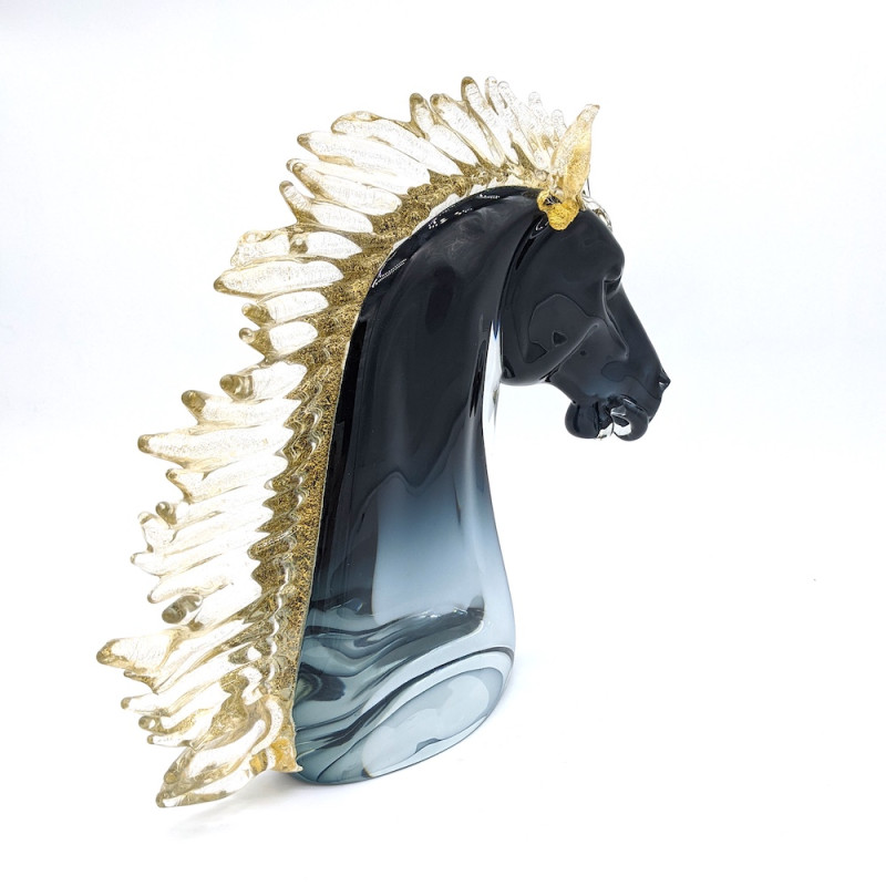 RAOUL big deep blue horse head sculpture