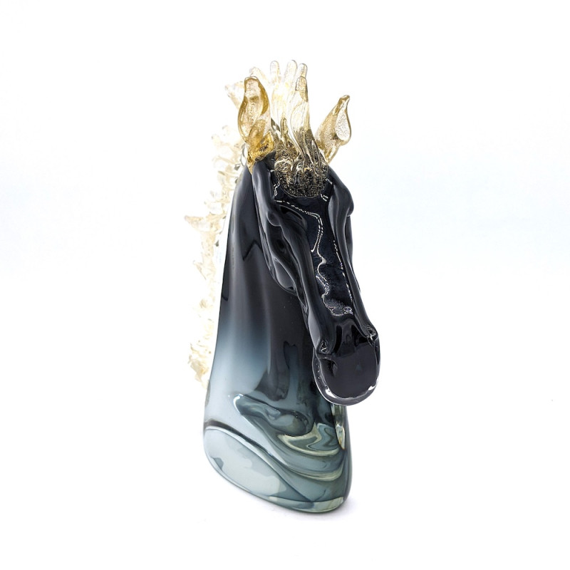 RAOUL big deep blue horse head sculpture