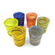 ALADIN Six Murano colored glasses with murrine and gold leaf