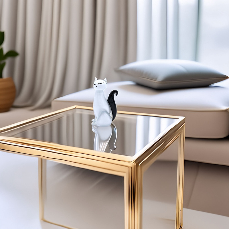 FELES gatto in vetro trasparente