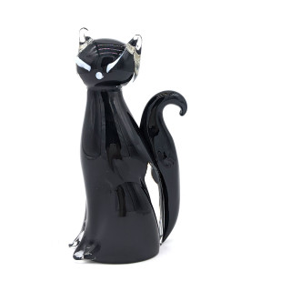 FELES Black Glass Modern Cat Sculpture