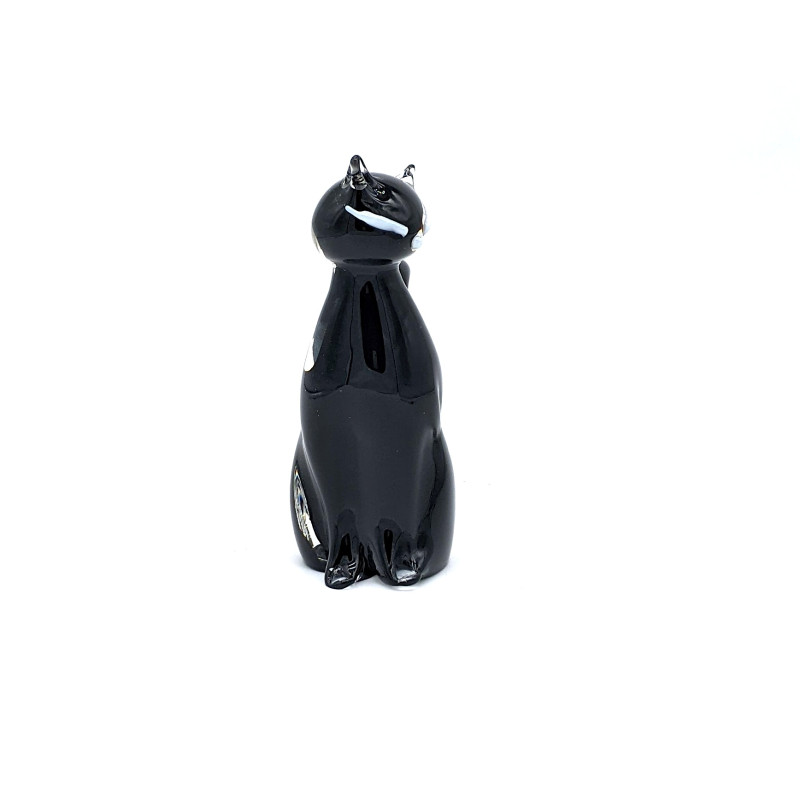 FELES black glass cat sculpture