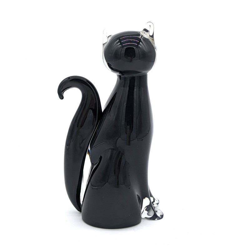 FELES black glass cat sculpture