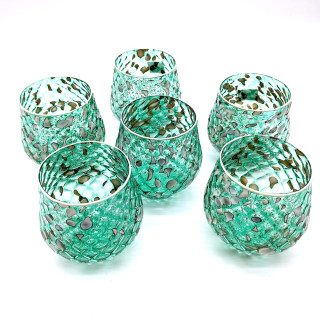 LAGUNA WAVES Set of 6 Green Water Tumblers – Ballotton Technique