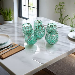 LAGUNA WAVES Set of 6 Green Water Tumblers – Ballotton Technique