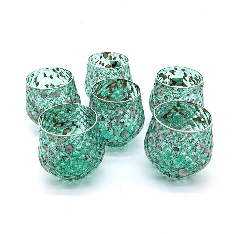 LAGUNA WAVES Set of 6 Green Water Tumblers – Ballotton Technique