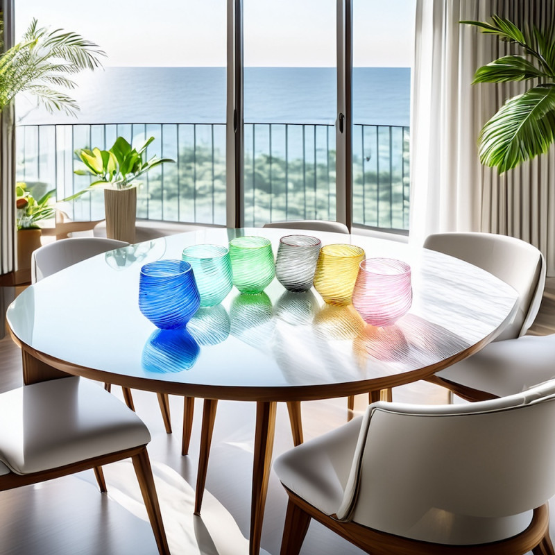 VIBES Set 6 Bicchieri Multicolore – Lavorazione Rigadin a Mano