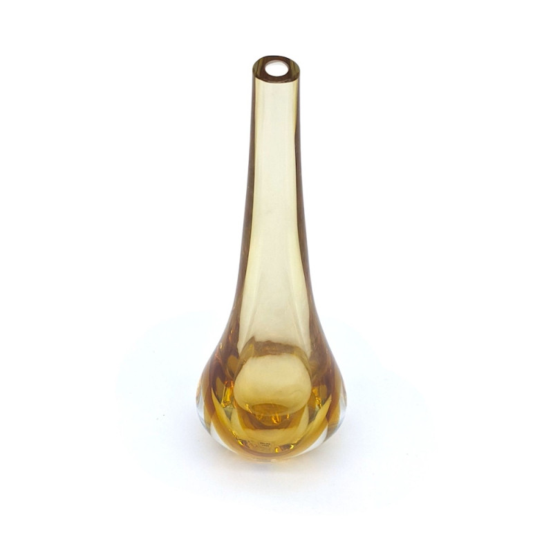 STILLA AMBER 30 cm Drop Made in Italy Vase – Radiant Harmony in a Drop Shape