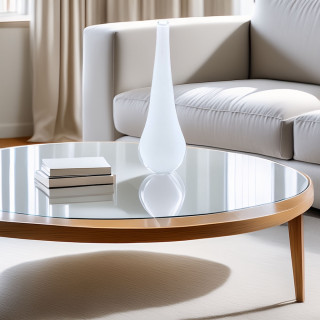 STILLA CANDID 30 cm White Murano Glass Vase – Purity and Harmony in a Drop Shape