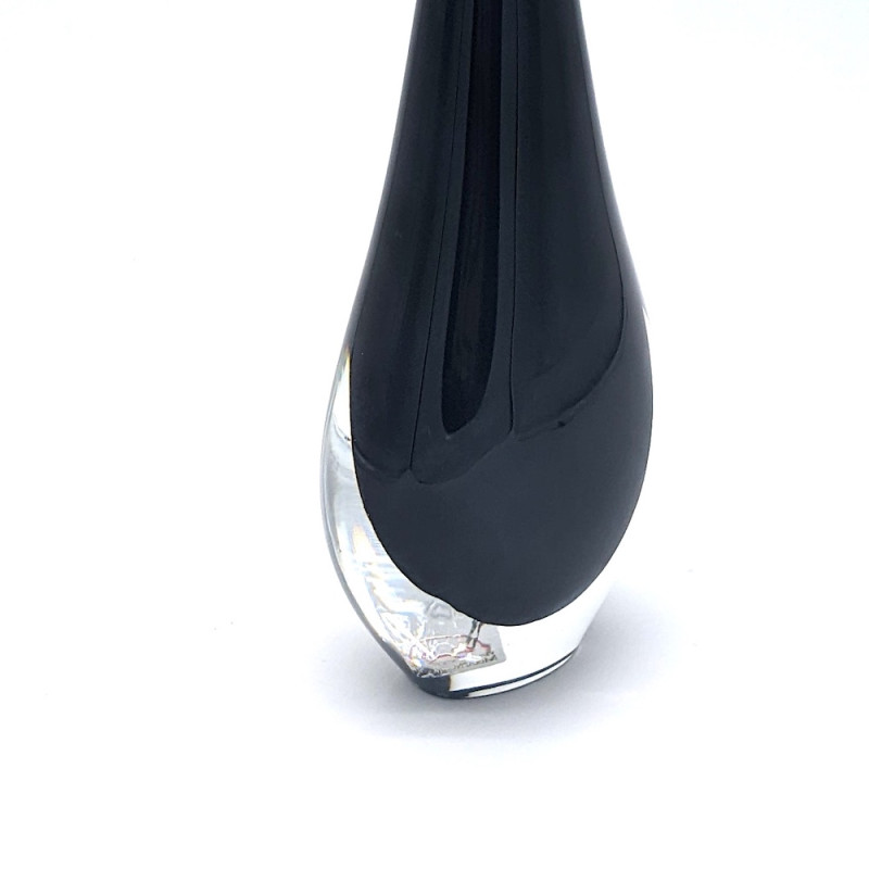 STILLA DARK 30 cm Vaso Nero in Vetro di Murano – Forza, Luce e Raffinatezza