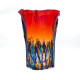 AMALFI Vaso alto rosso con decorazioni verdi
