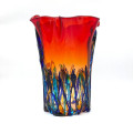 AMALFI Red tall vase with green decor