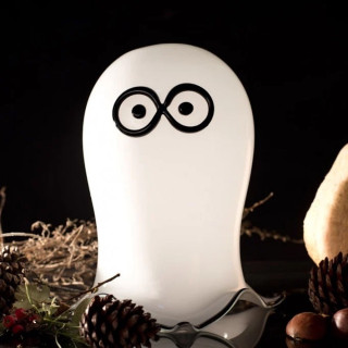 BUDDY Murano Glass Ghost Sculpture – Handmade Cartoon-Style Halloween Decor