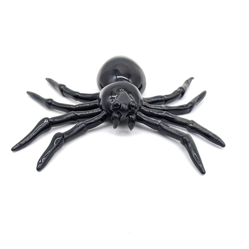 ARACHNE Scultura Ragno Nero in Vetro Artistico | Soffiata a Mano