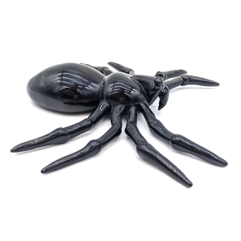ARACHNE Scultura Ragno Nero in Vetro Artistico | Soffiata a Mano